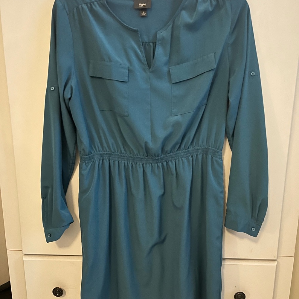 Mossimo Teal Long Sleeve Dress